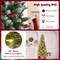 Green Pencil Christmas Tree with Warm White Lights, Snow-Frosted Tips and Metal Base